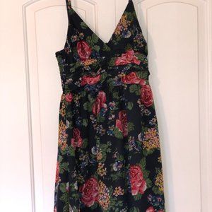 Beautiful navy blue summer flower strap dress